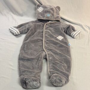 Marks & Spencer - Cozy Grey Plush Bear Hooded Hooded Bunting Bag
